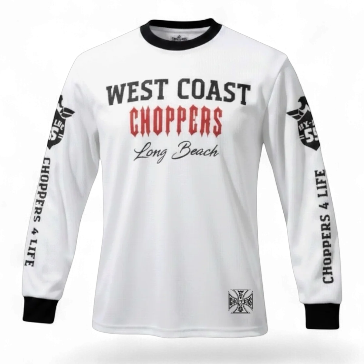 WCC CHOPPERS 4 LIFE WAFFLE LONG SLEEVE - WHITE - Image 2