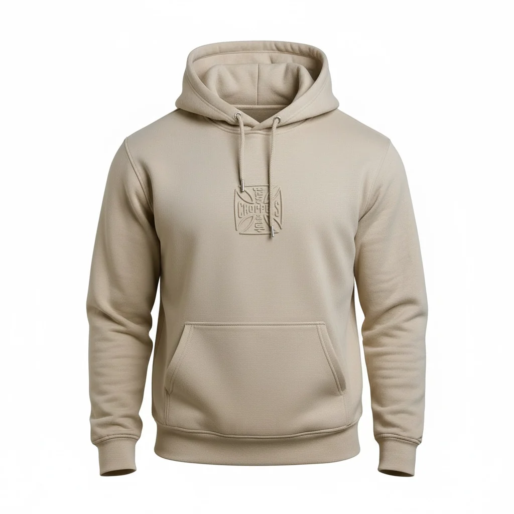 WCC Embossed Sweat Hoody - Beige - Image 3