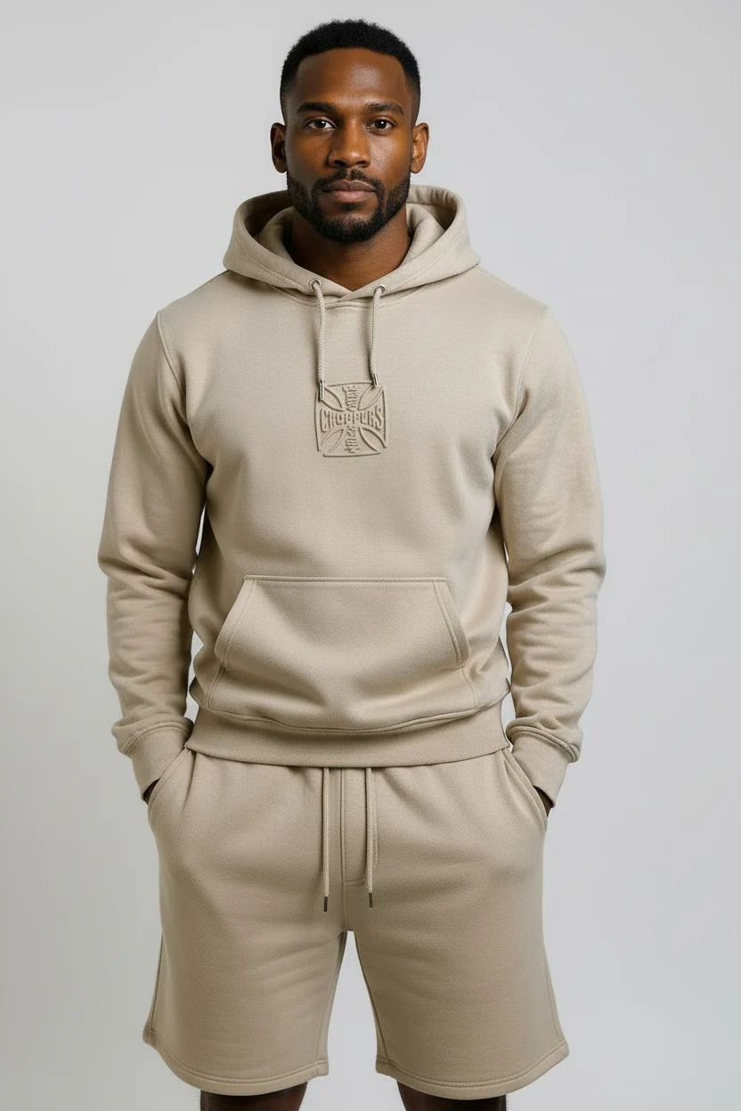 WCC Embossed Sweat Hoody - Beige - Image 5