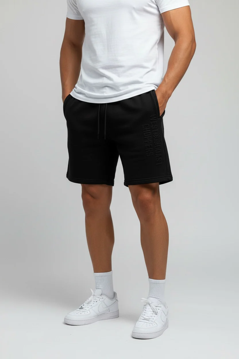 WCC Embossed Sweat Short - Black - Image 2