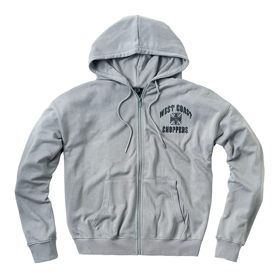 WCC IRON OVERSIZED ZIP HOODY - STEEL GREY - Image 2