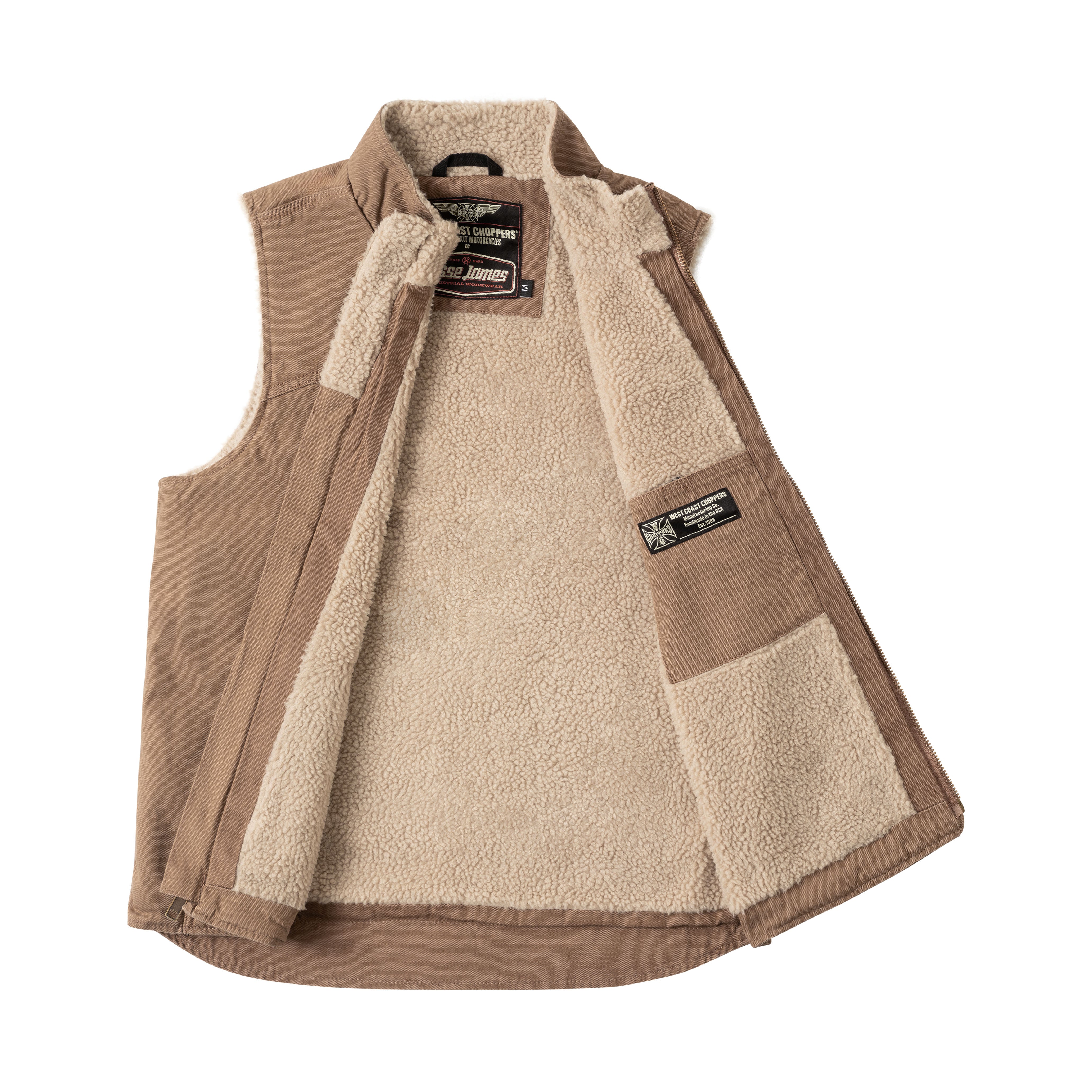 WCC SHERPA LINED HEAVY DUTY CANVAS WORKVEST - FRONTIER BROWN - Image 2