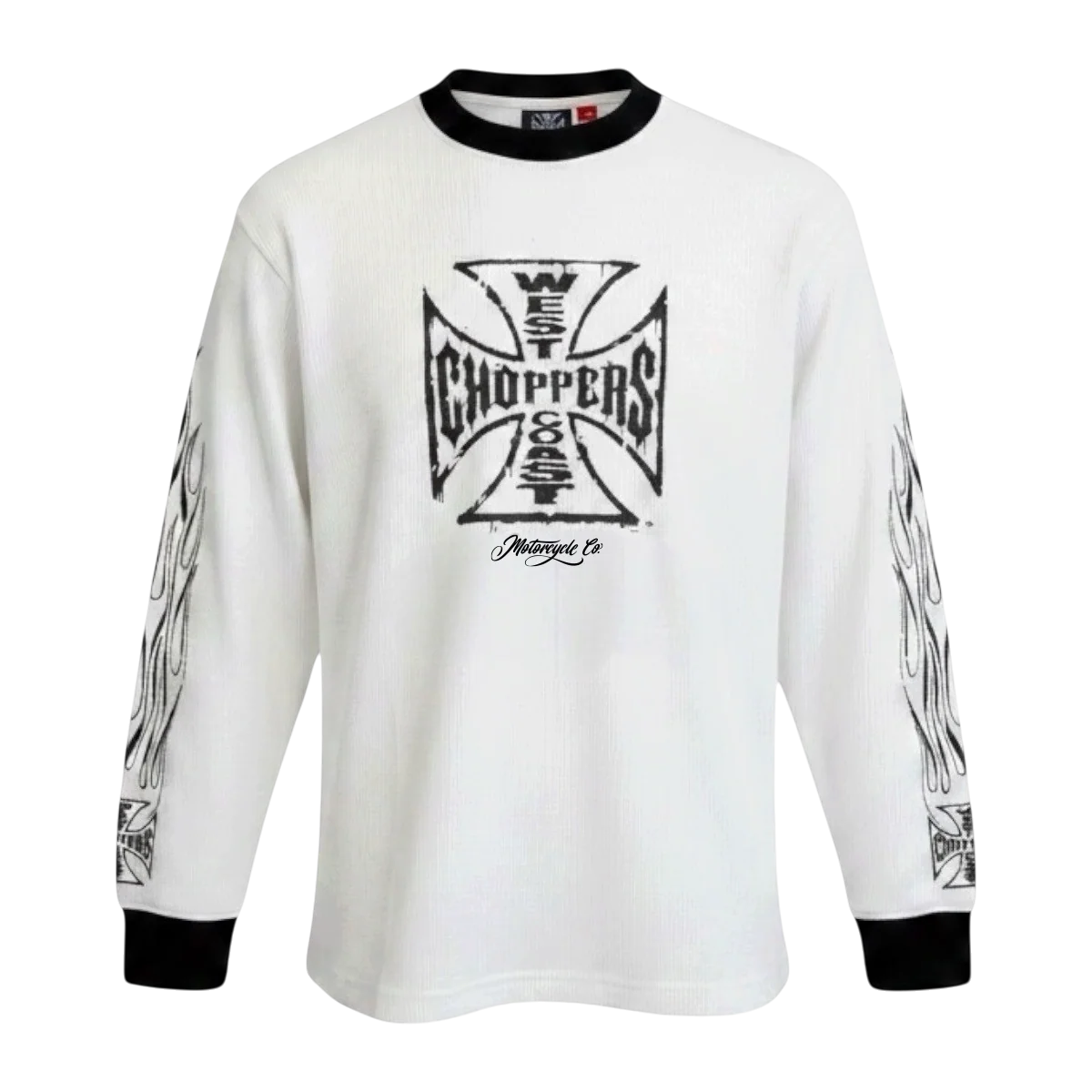 WCC WORN CROSS WAFFLE LONG SLEEVE - WHITE