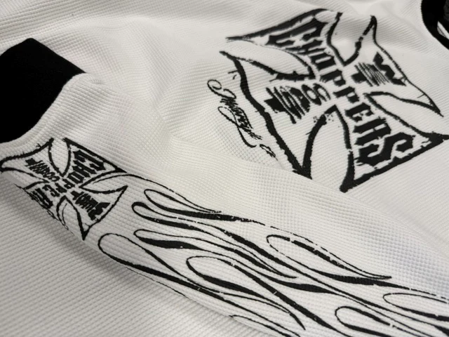 WCC WORN CROSS WAFFLE LONG SLEEVE - WHITE - Image 3