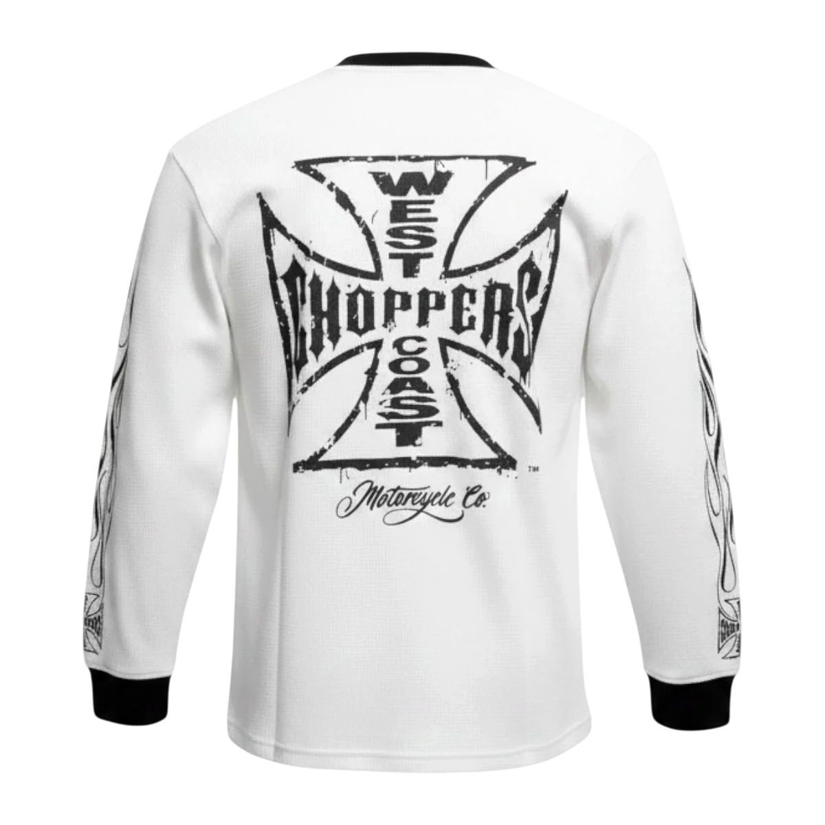 WCC WORN CROSS WAFFLE LONG SLEEVE - WHITE - Image 4