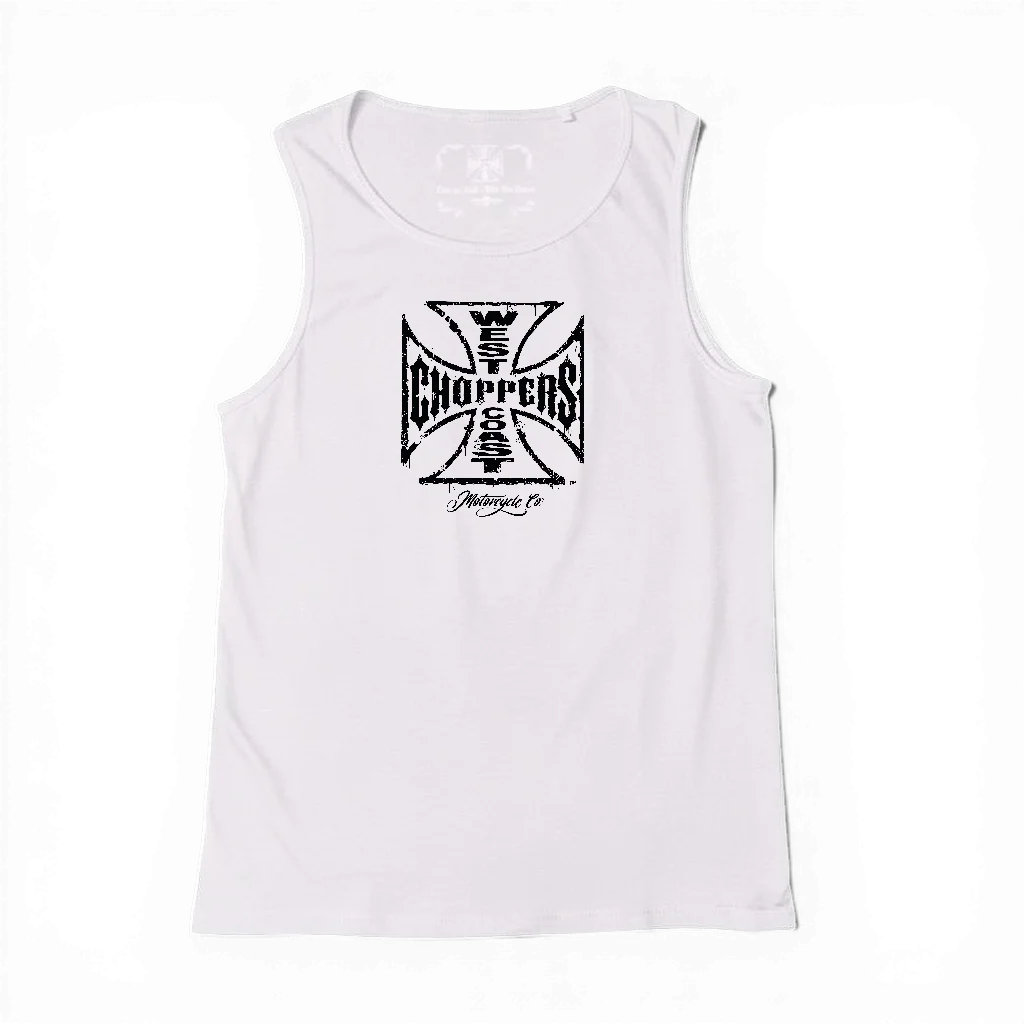 WORN CROSS TANKTOP - WHITE